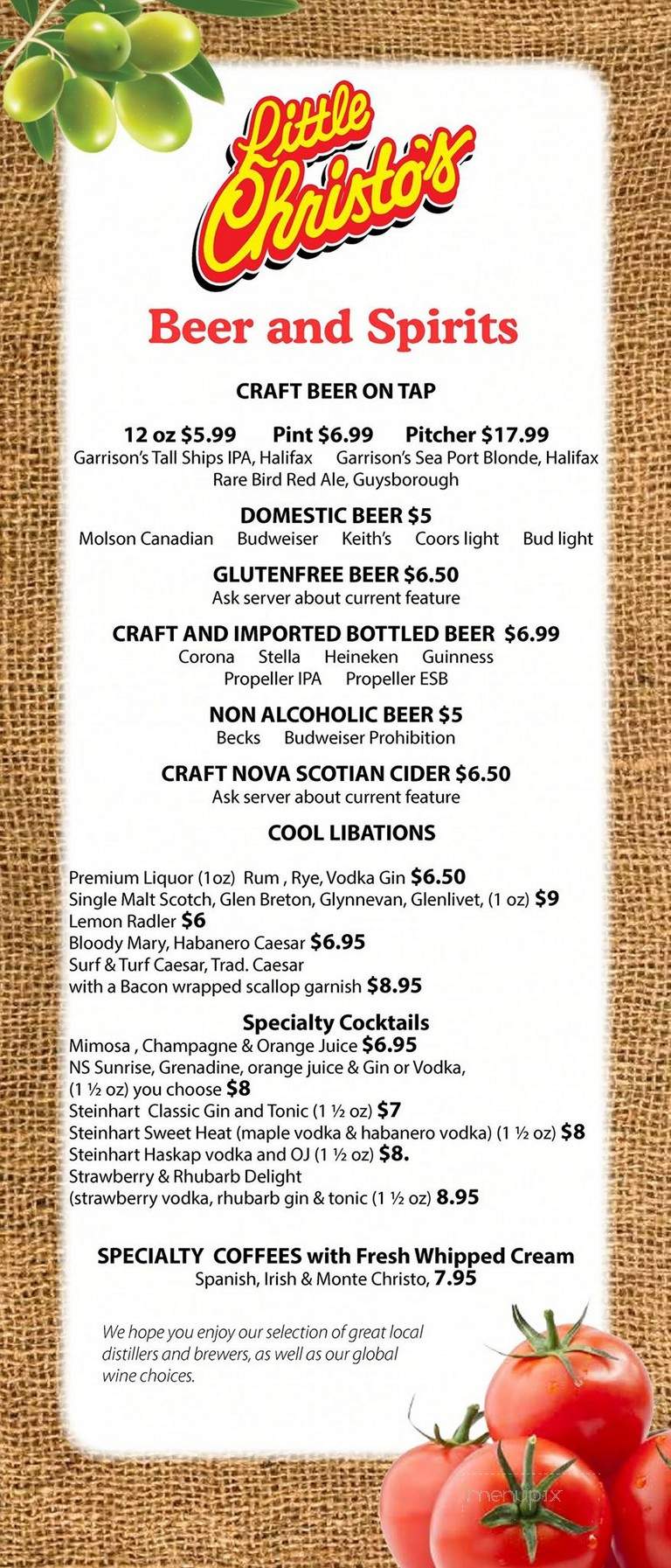 Little Christo's - Antigonish, NS menu_pic