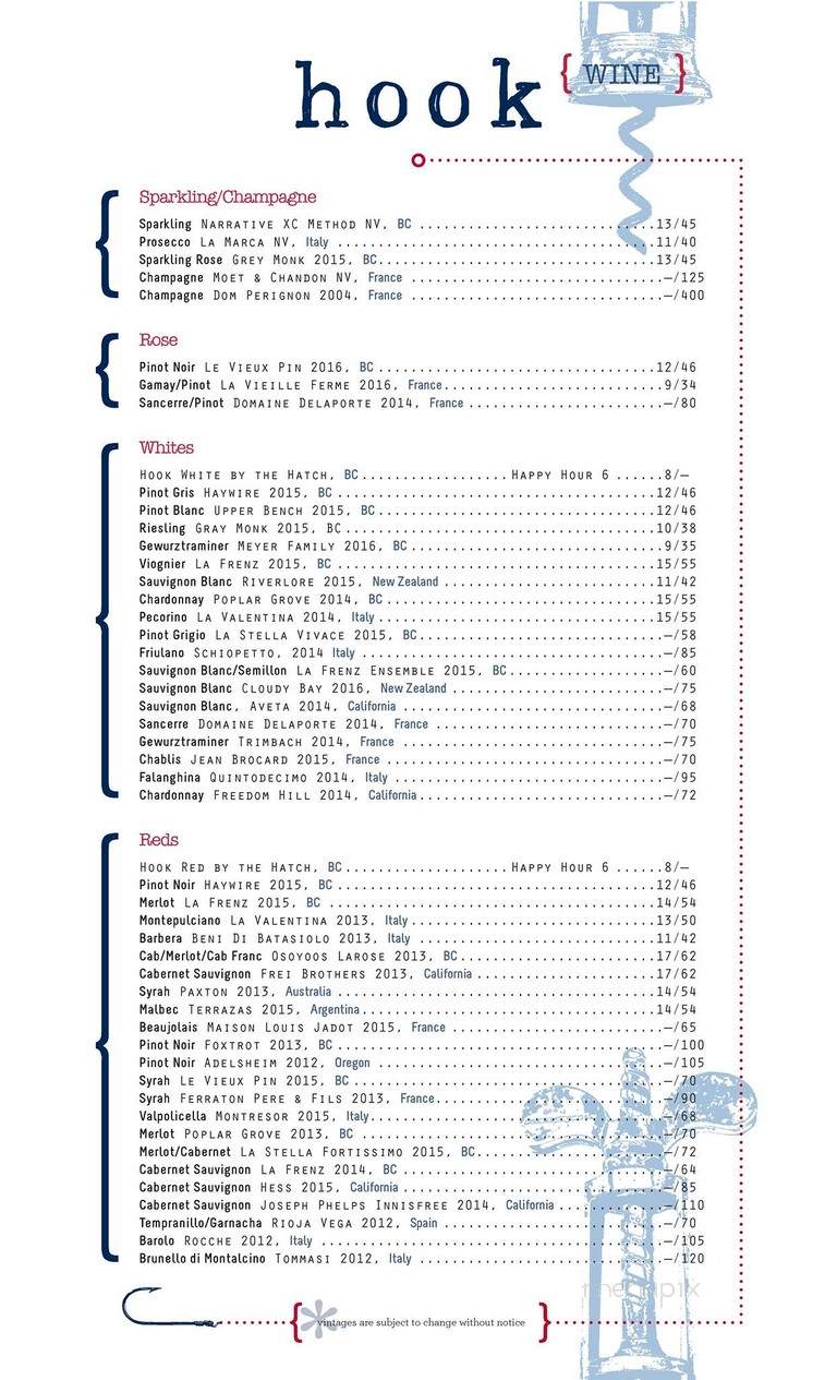 Hook Seabar - Vancouver, BC menu_pic