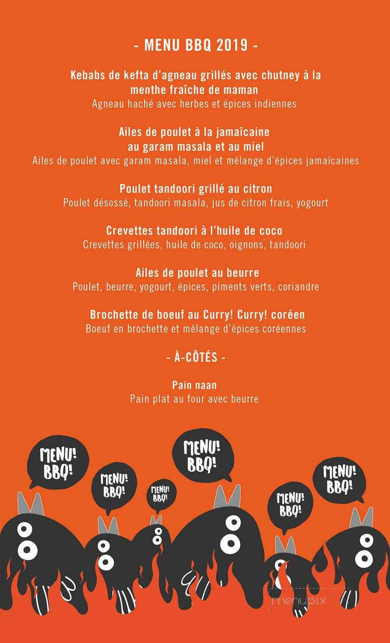 La Fusion Indienne - Montreal, QC menu_pic