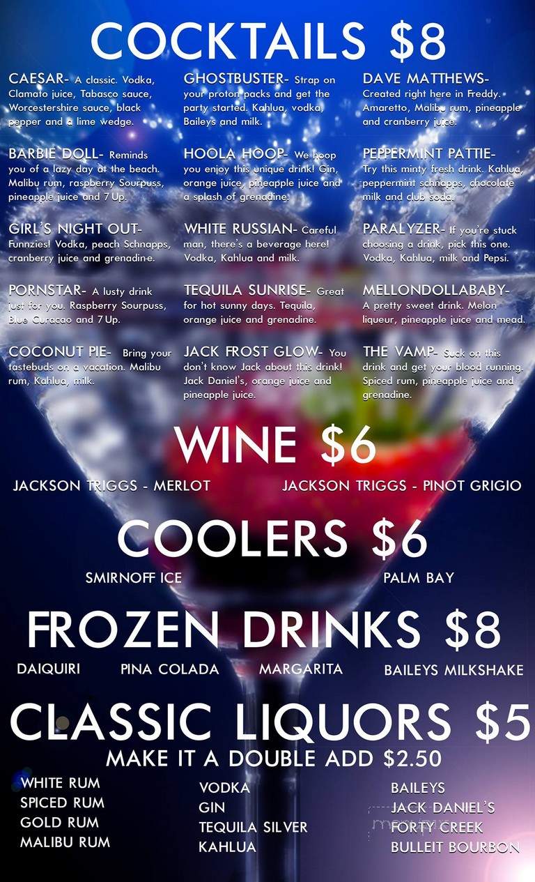Unplugged - Fredericton, NB menu_pic