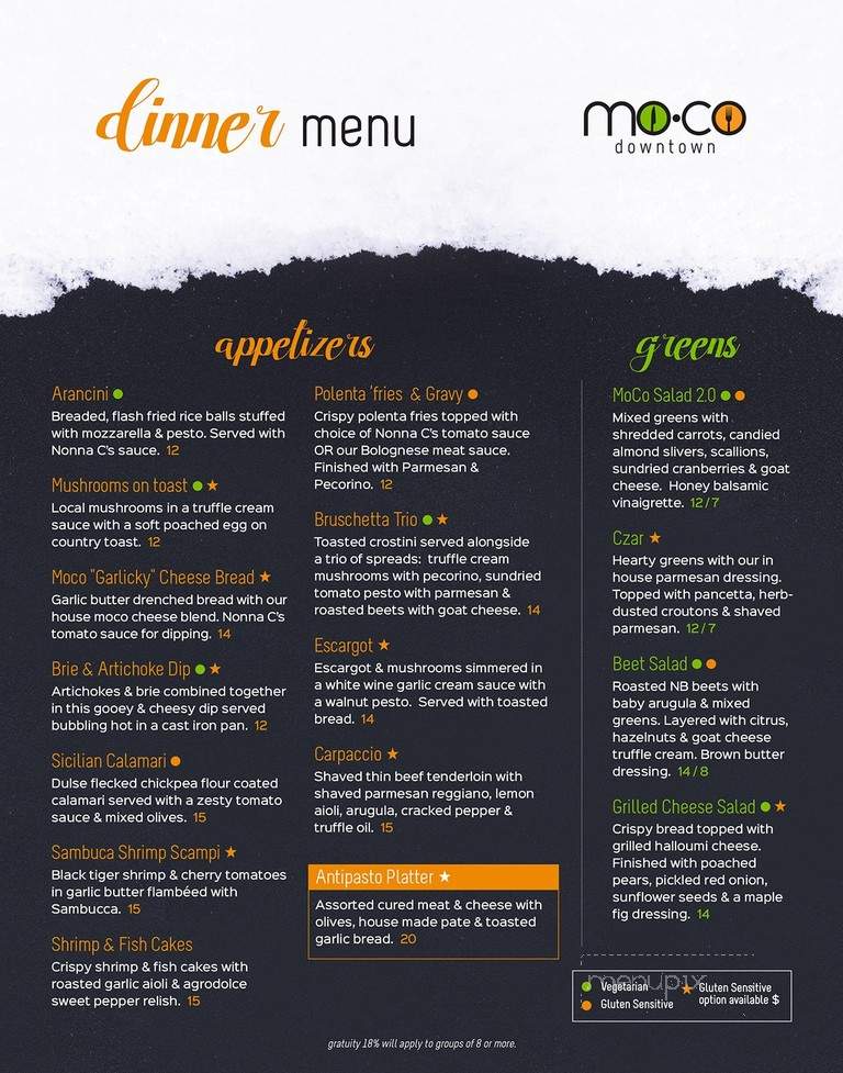Moco Downtown - Fredericton, NB menu_pic