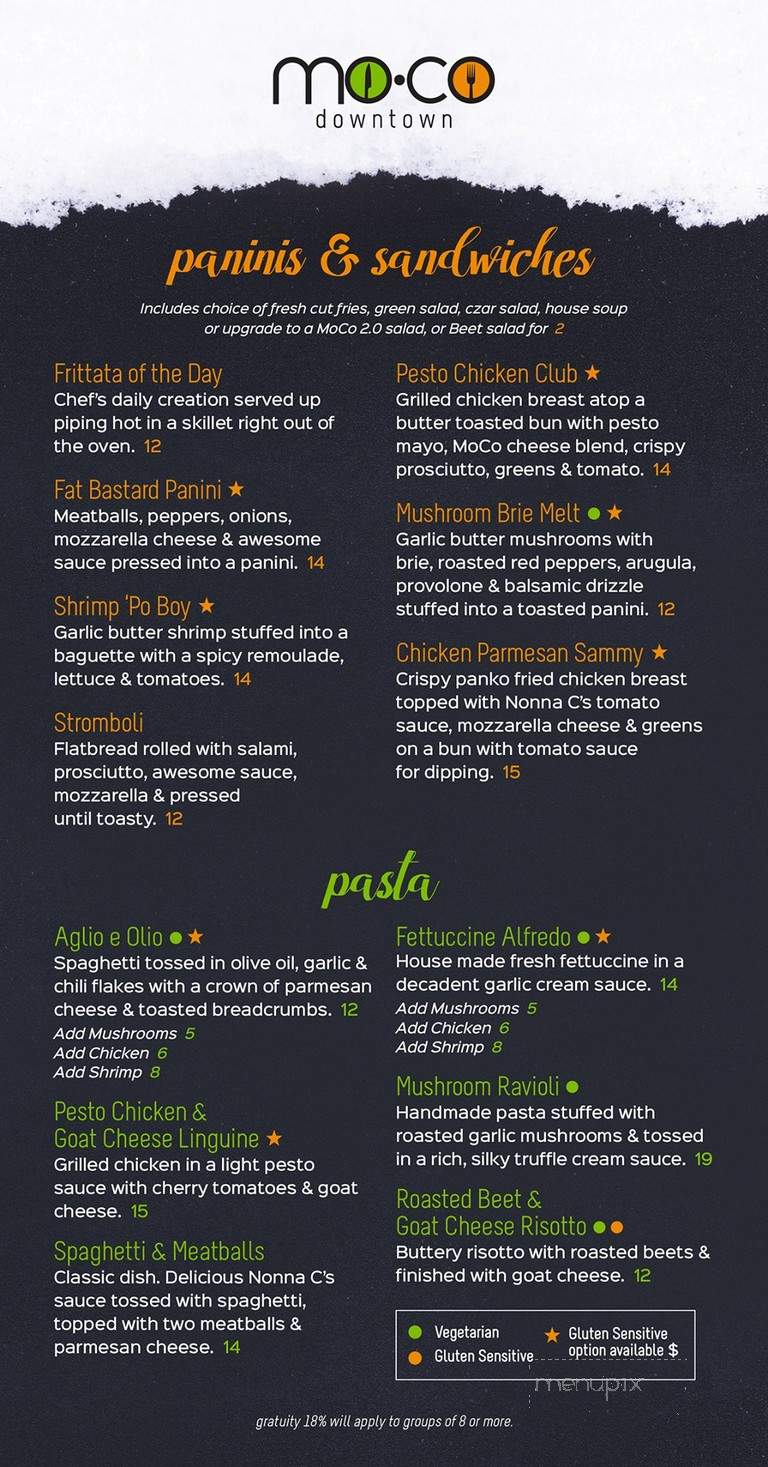 Moco Downtown - Fredericton, NB menu_pic