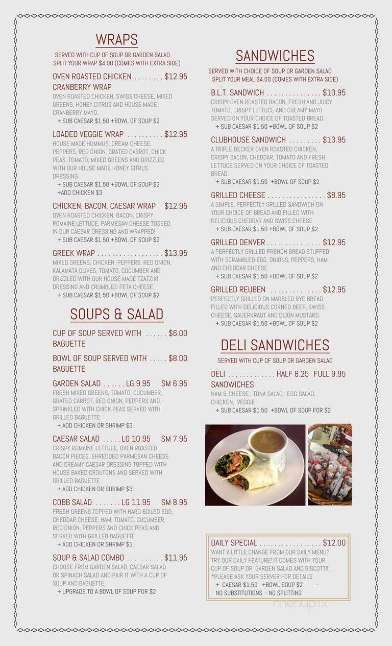 Melinda's Biscotti - North Saanich, BC menu_pic