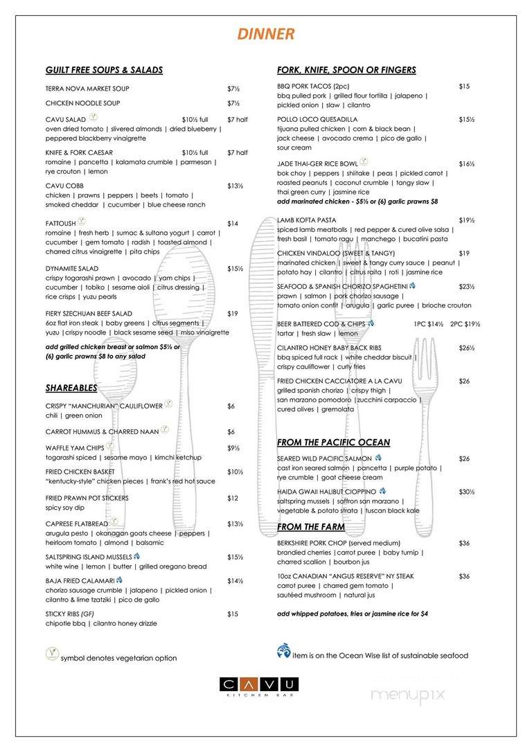 Cavu Kitchen Bar - Richmond, BC menu_pic