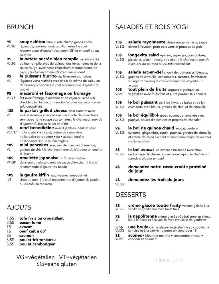 Kiffin - Montreal, QC menu_pic