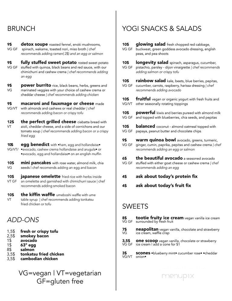 Kiffin - Montreal, QC menu_pic