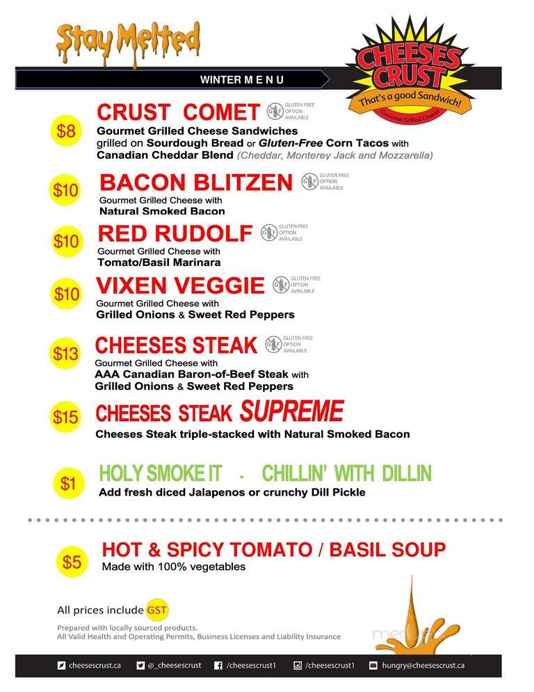 Cheeses Crust Food Truck - Port Coquitlam, BC menu_pic