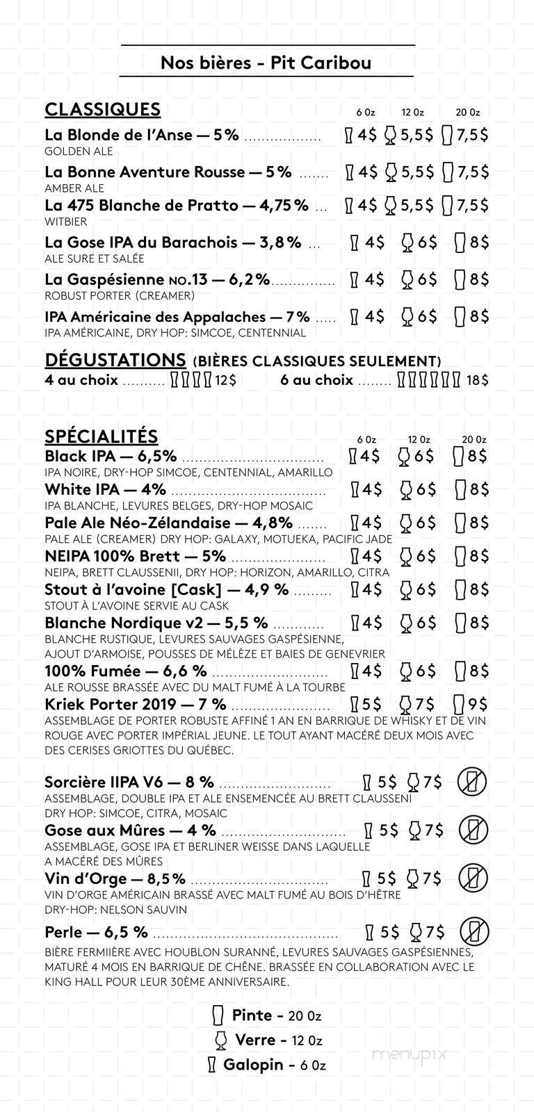 Pit Caribou - Montreal, QC menu_pic