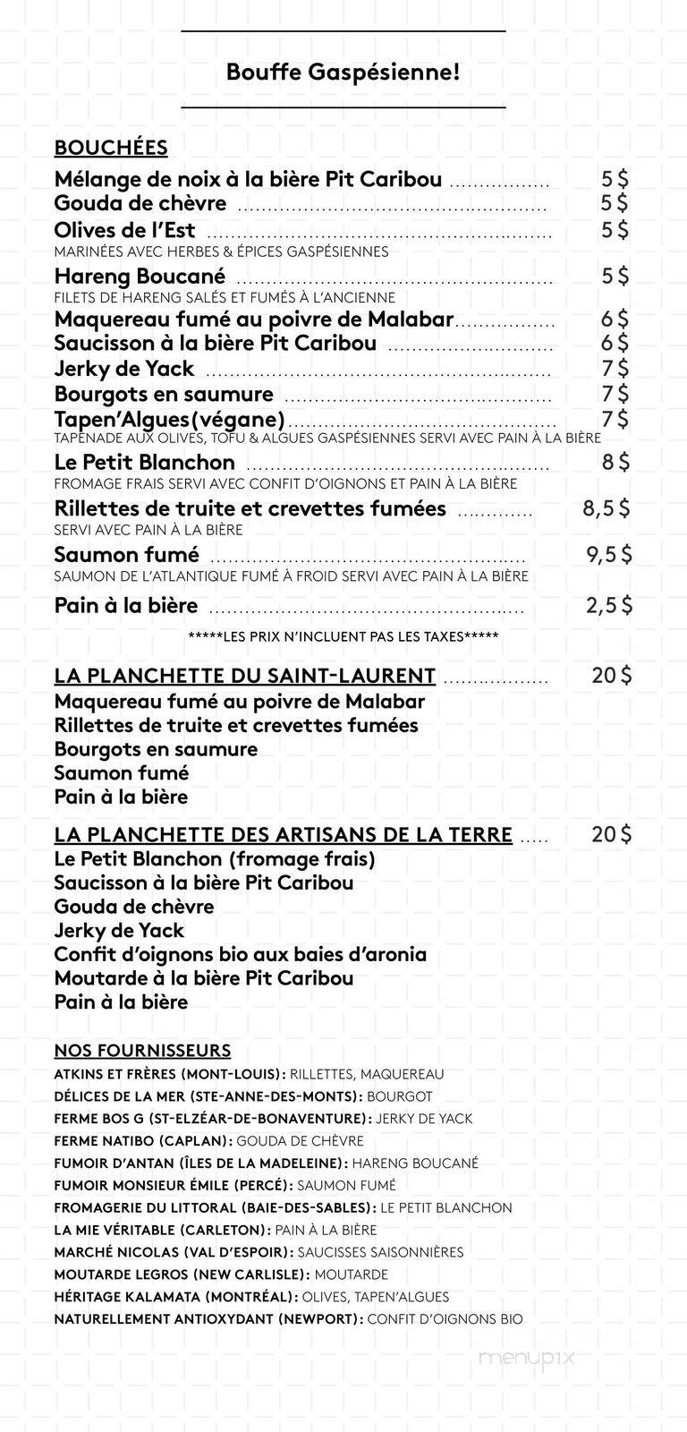 Pit Caribou - Montreal, QC menu_pic