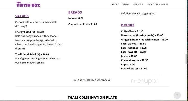 The Tiffin Box - Toronto, ON menu_pic