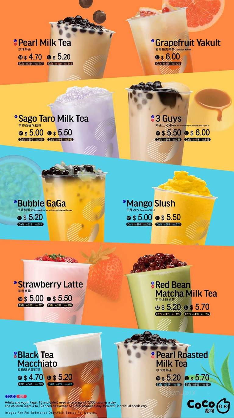 CoCo Fresh Juice & Tea - Toronto, ON menu_pic