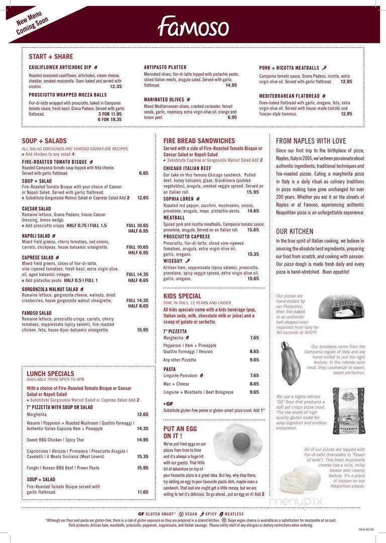 Famoso Neapolitan Pizzeria - Saskatoon, SK menu_pic