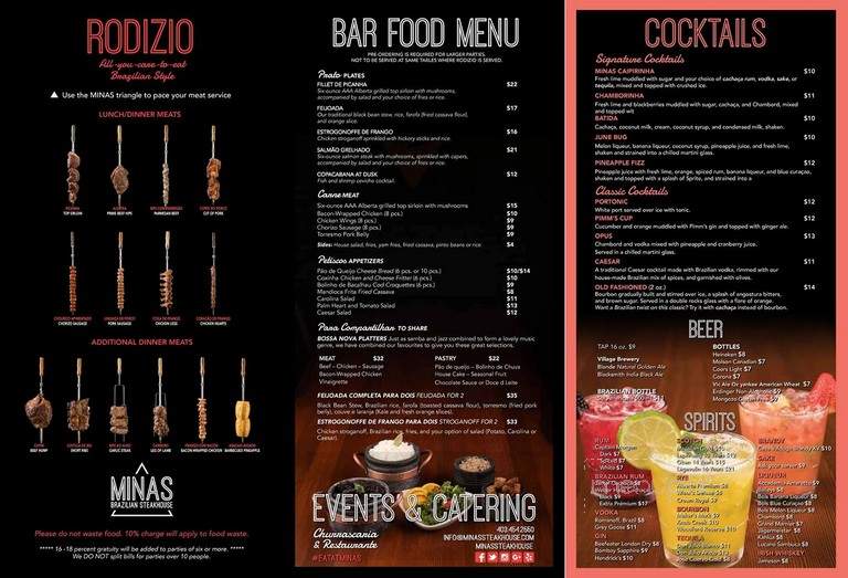 Minas Brazilian Steakhouse - Calgary, AB menu_pic
