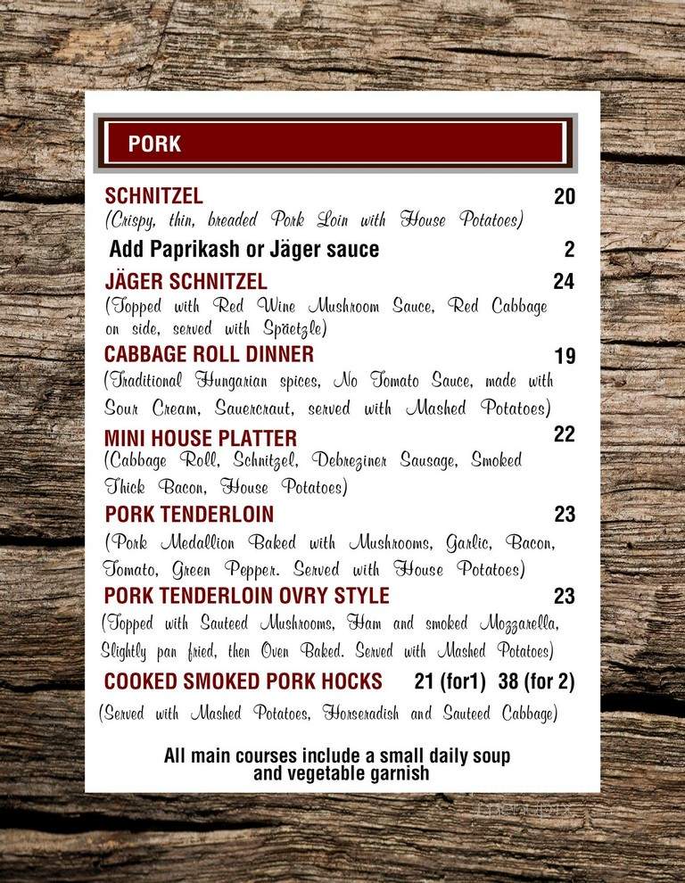 The Goulash House - Newmarket, ON menu_pic
