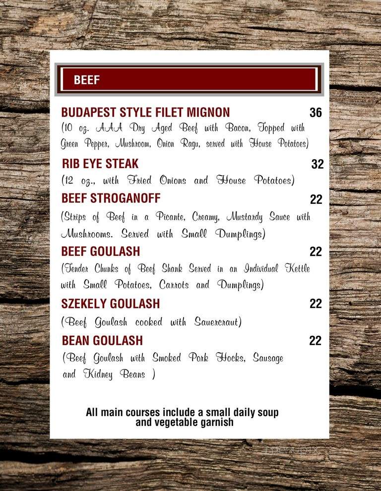 The Goulash House - Newmarket, ON menu_pic