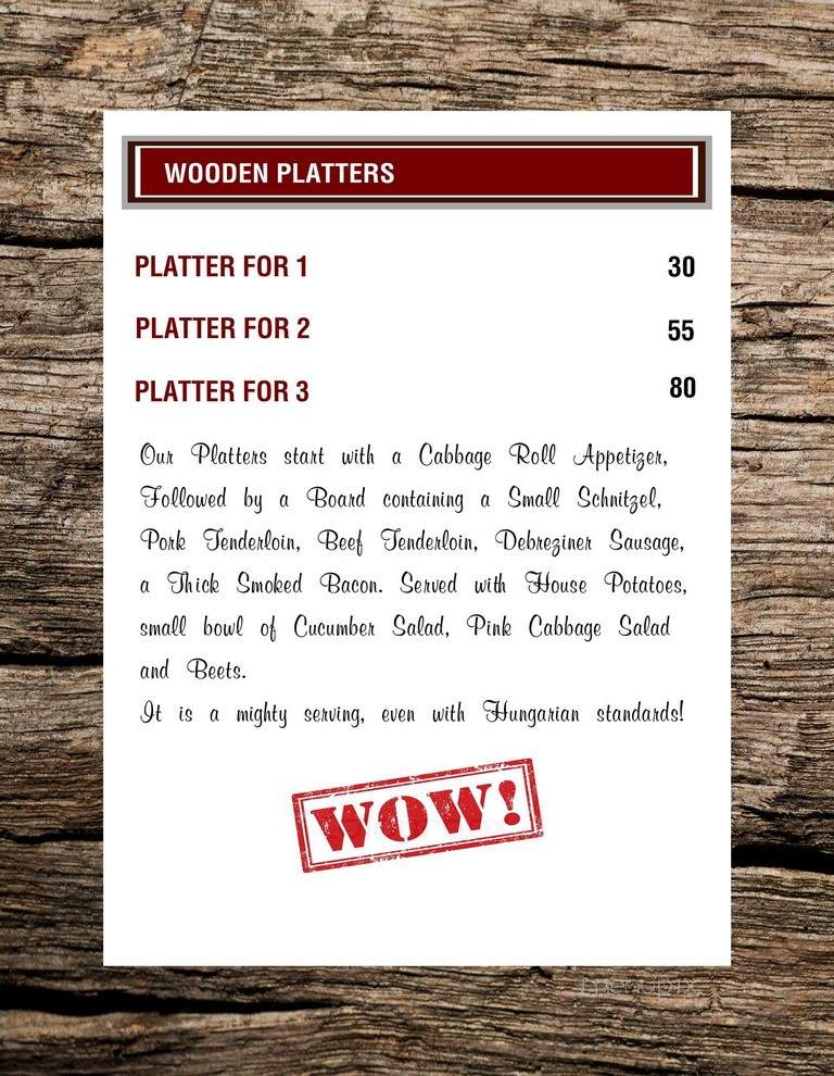 The Goulash House - Newmarket, ON menu_pic