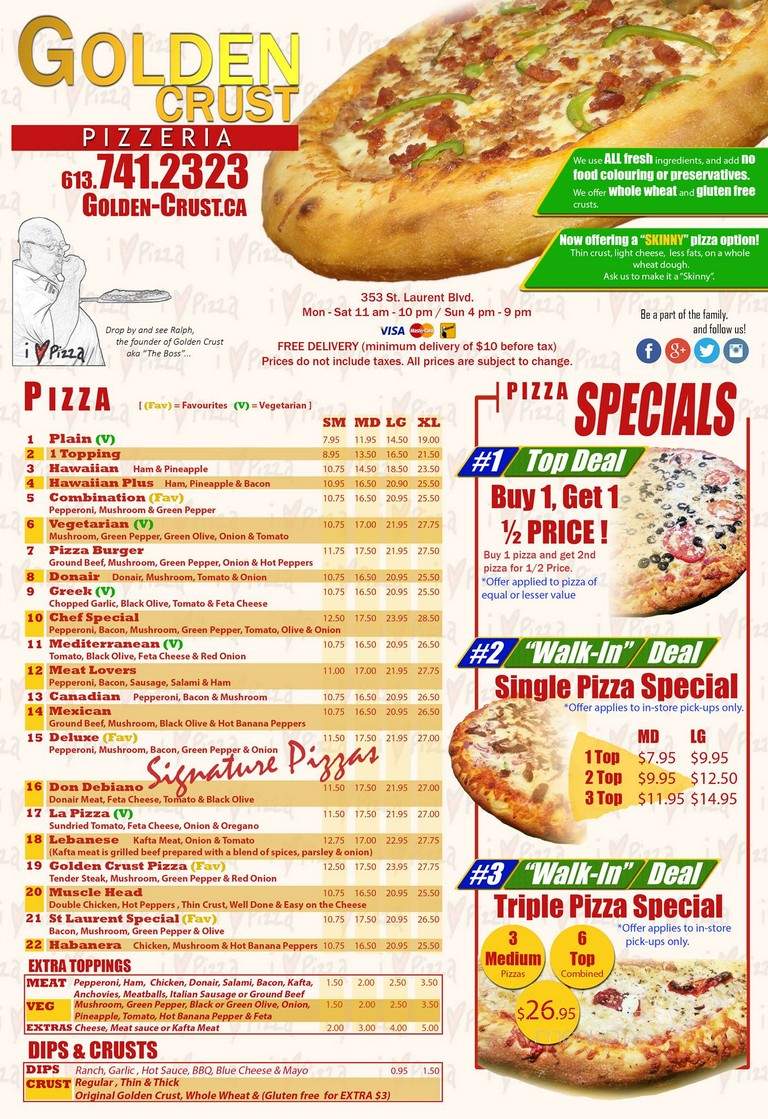 Golden Crust Pizzeria - Ottawa, ON menu_pic
