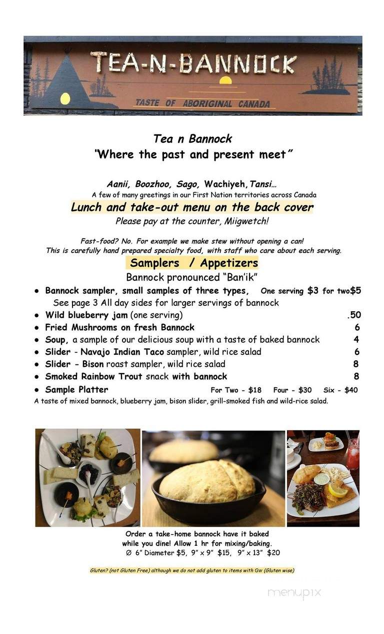 Tea N Bannock - Toronto, ON menu_pic