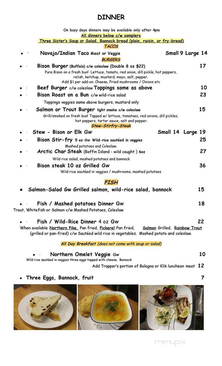 Tea N Bannock - Toronto, ON menu_pic
