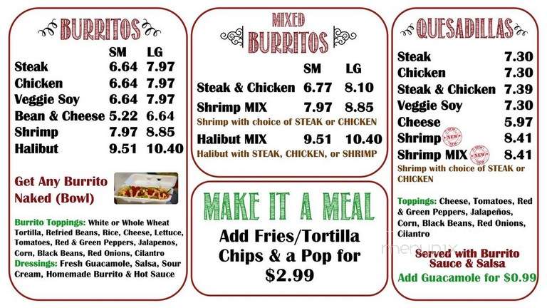 Burrito Masters - Oakville, ON menu_pic