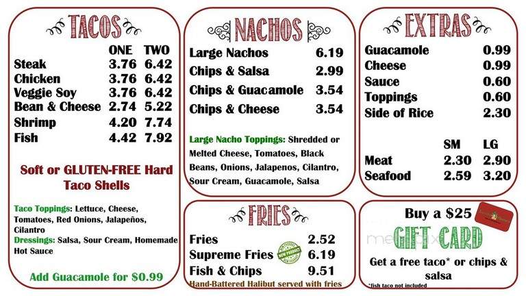 Burrito Masters - Oakville, ON menu_pic