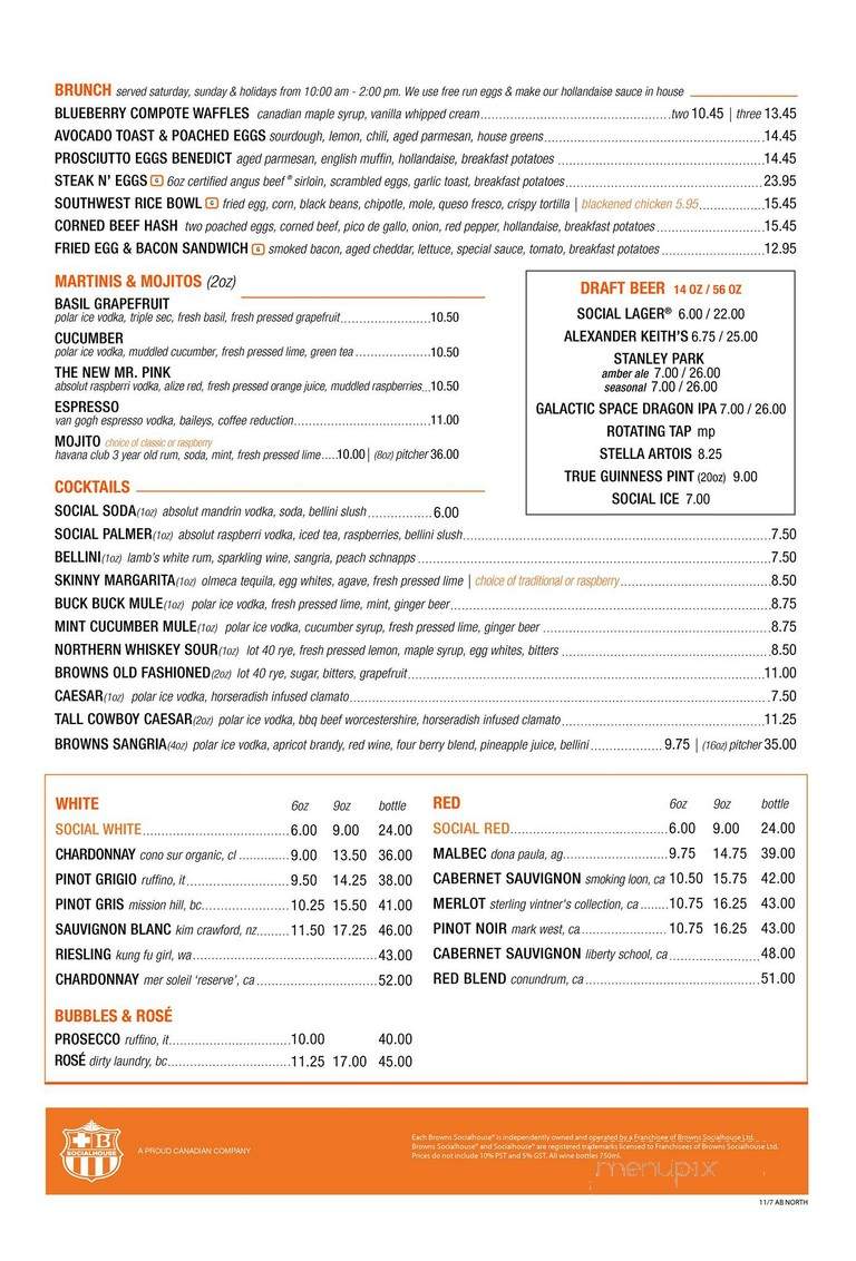 Brown's Social House - Grand Prairie, AB menu_pic