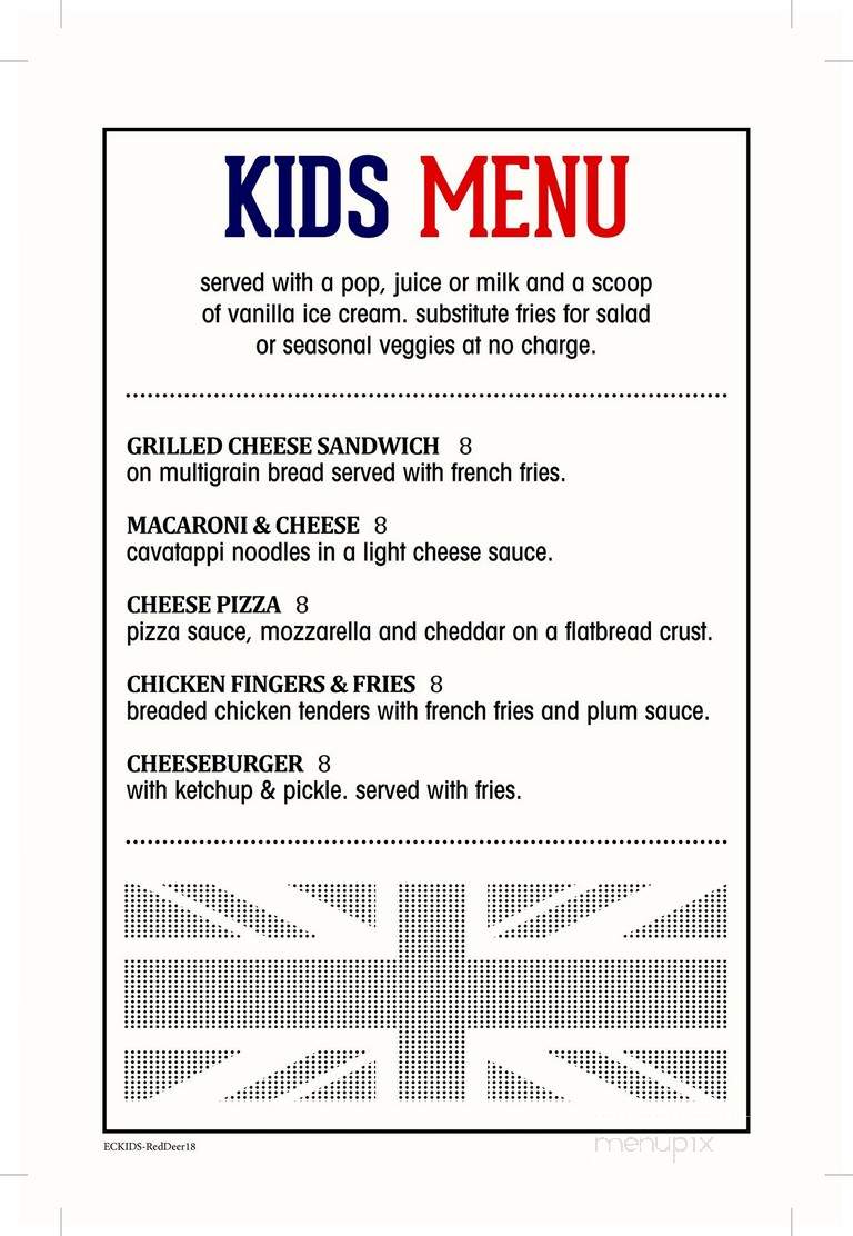 Elephant & Castle - Red Deer, AB menu_pic