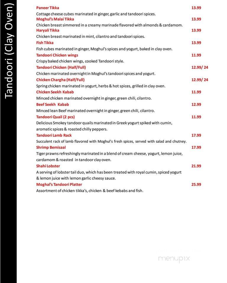 The Moghul's - Hamilton, ON menu_pic