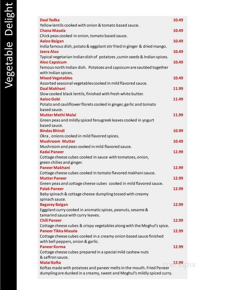 The Moghul's - Hamilton, ON menu_pic