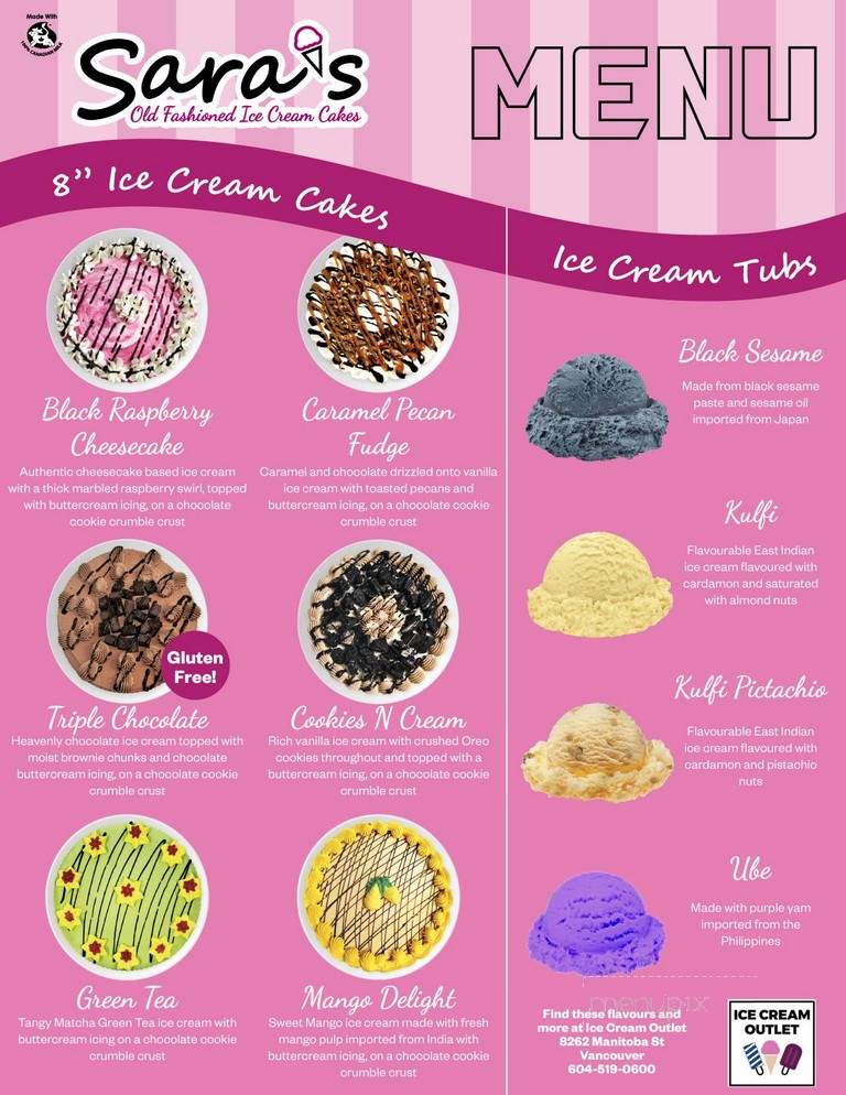 Bendick Ice Cream Factory - Vancouver, BC menu_pic