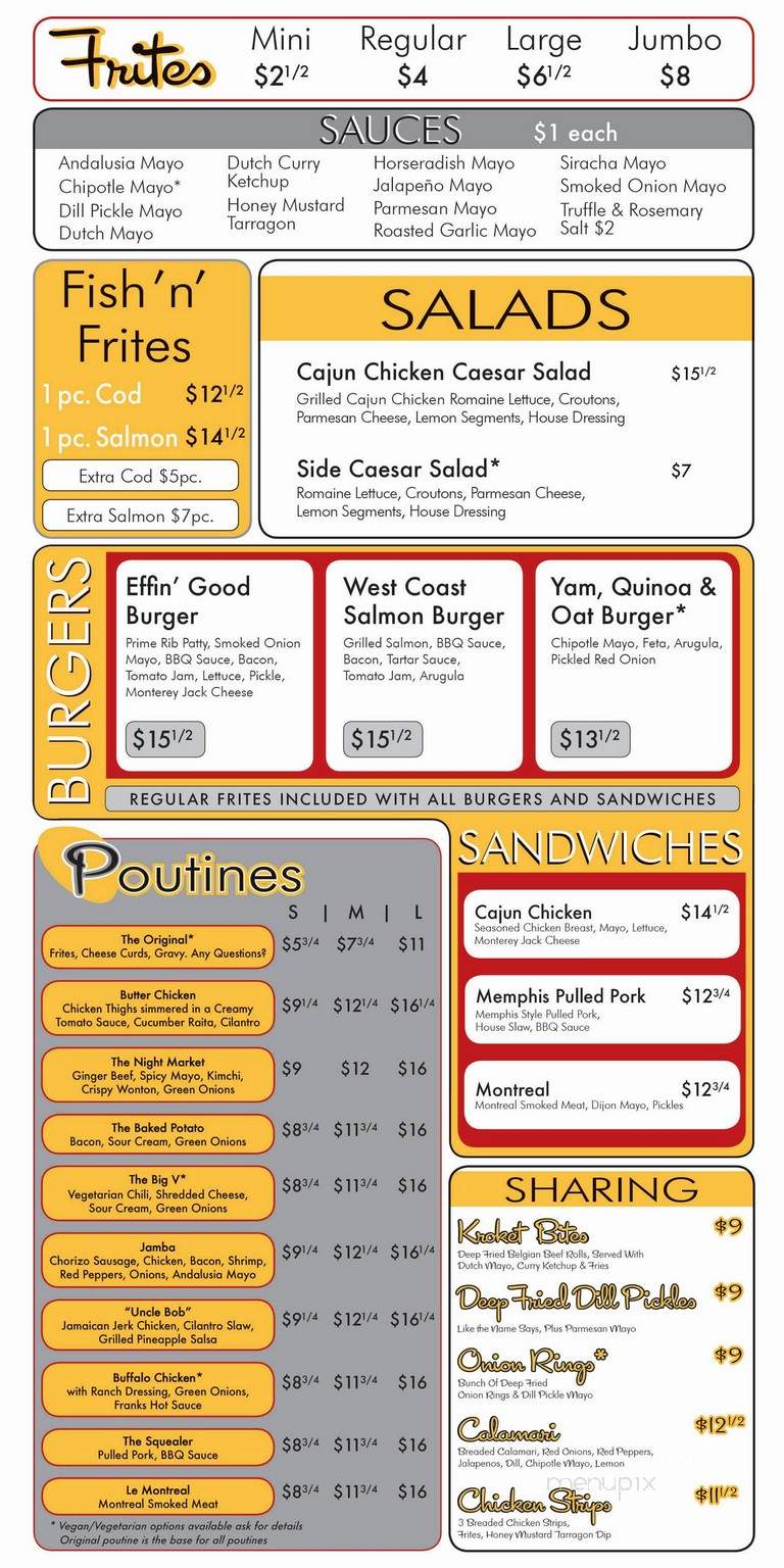 The Spud Shack Fry - New Westminster, BC menu_pic