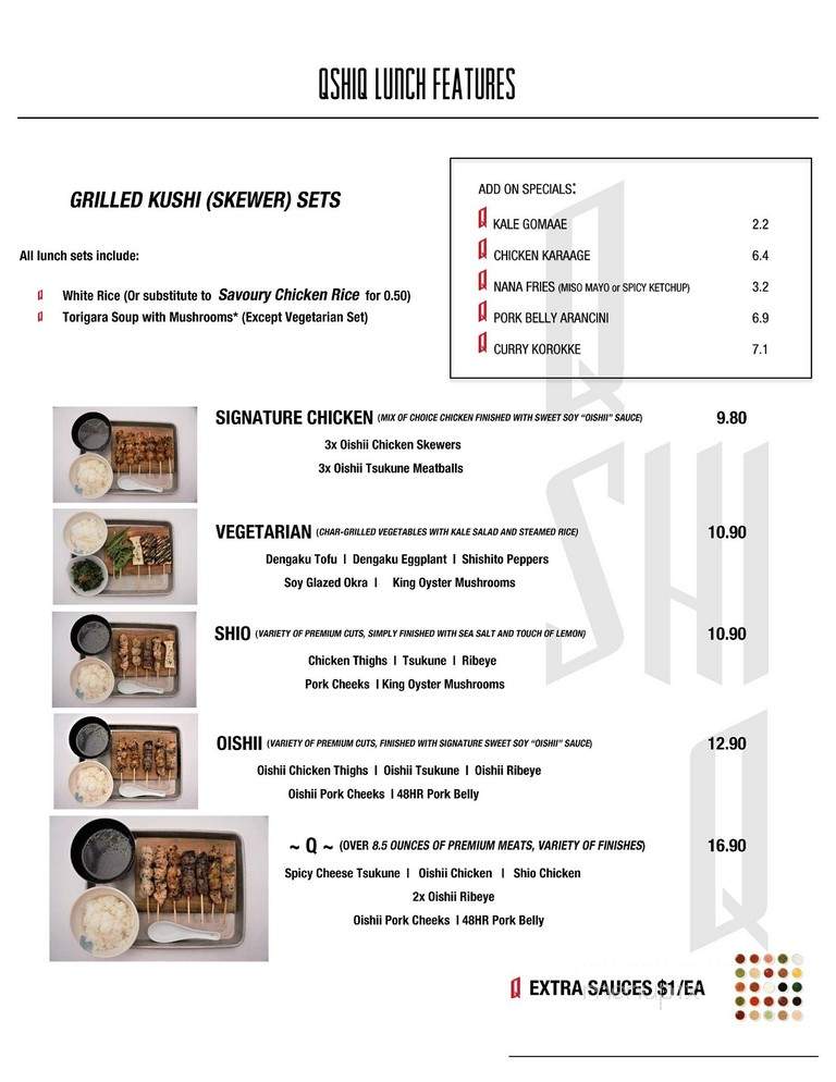 Q Shi Q Japanese BBQ - Vancouver, BC menu_pic