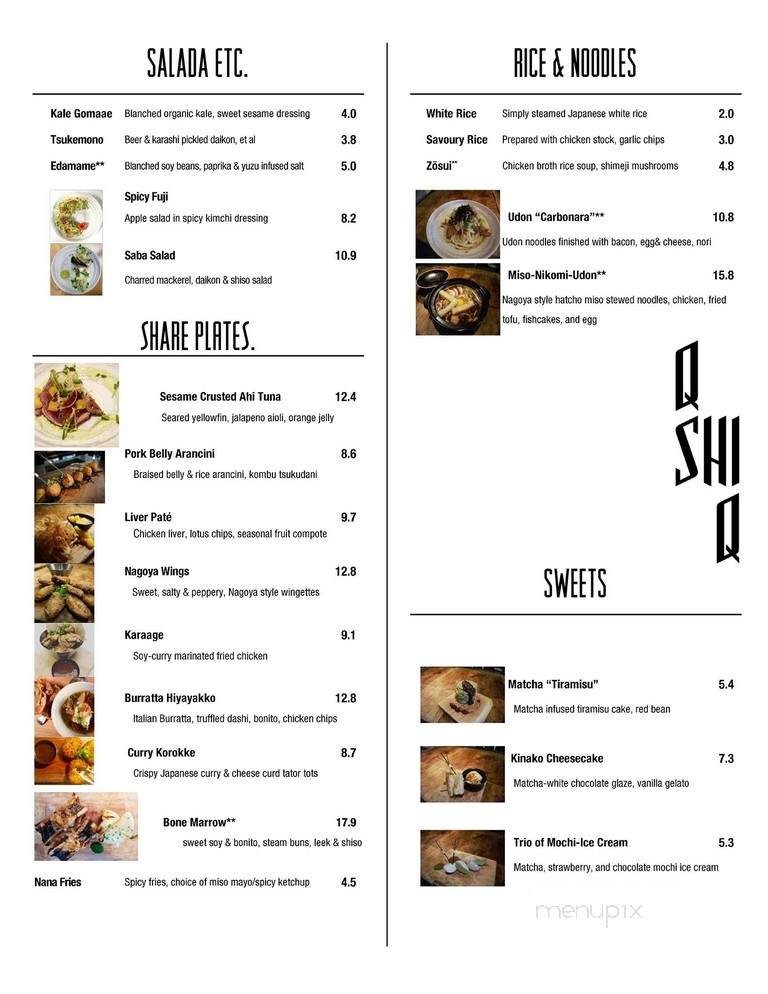 Q Shi Q Japanese BBQ - Vancouver, BC menu_pic