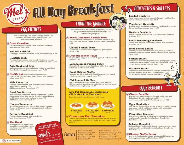 Mel's Diner - Waterloo, ON menu_pic