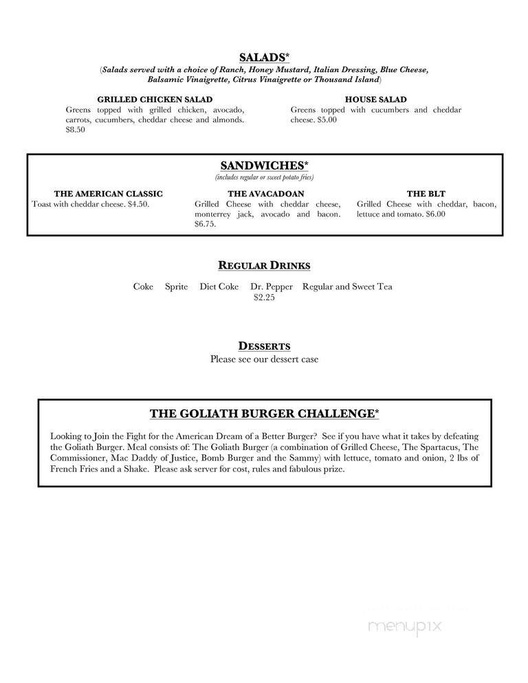 Justice Burgers - Oshawa, ON menu_pic
