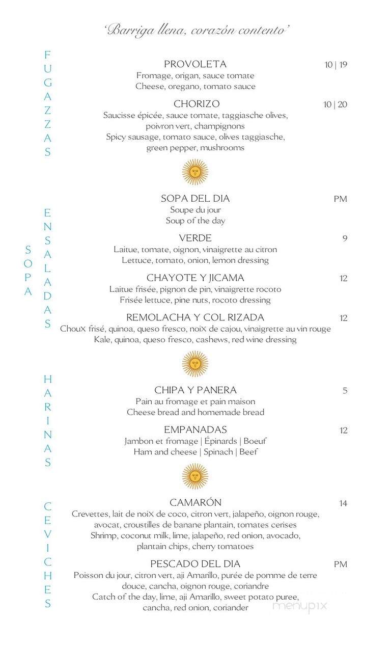 Lavanderia - Westmount, QC menu_pic
