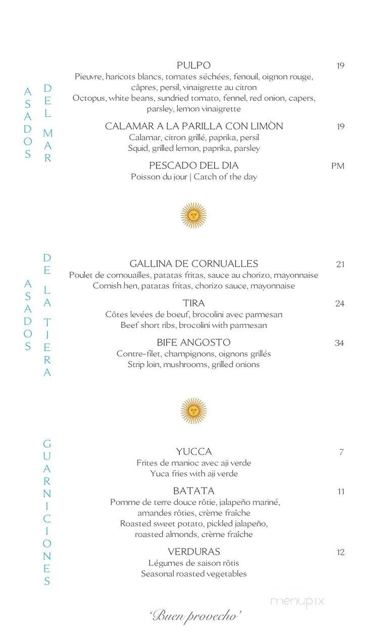 Lavanderia - Westmount, QC menu_pic