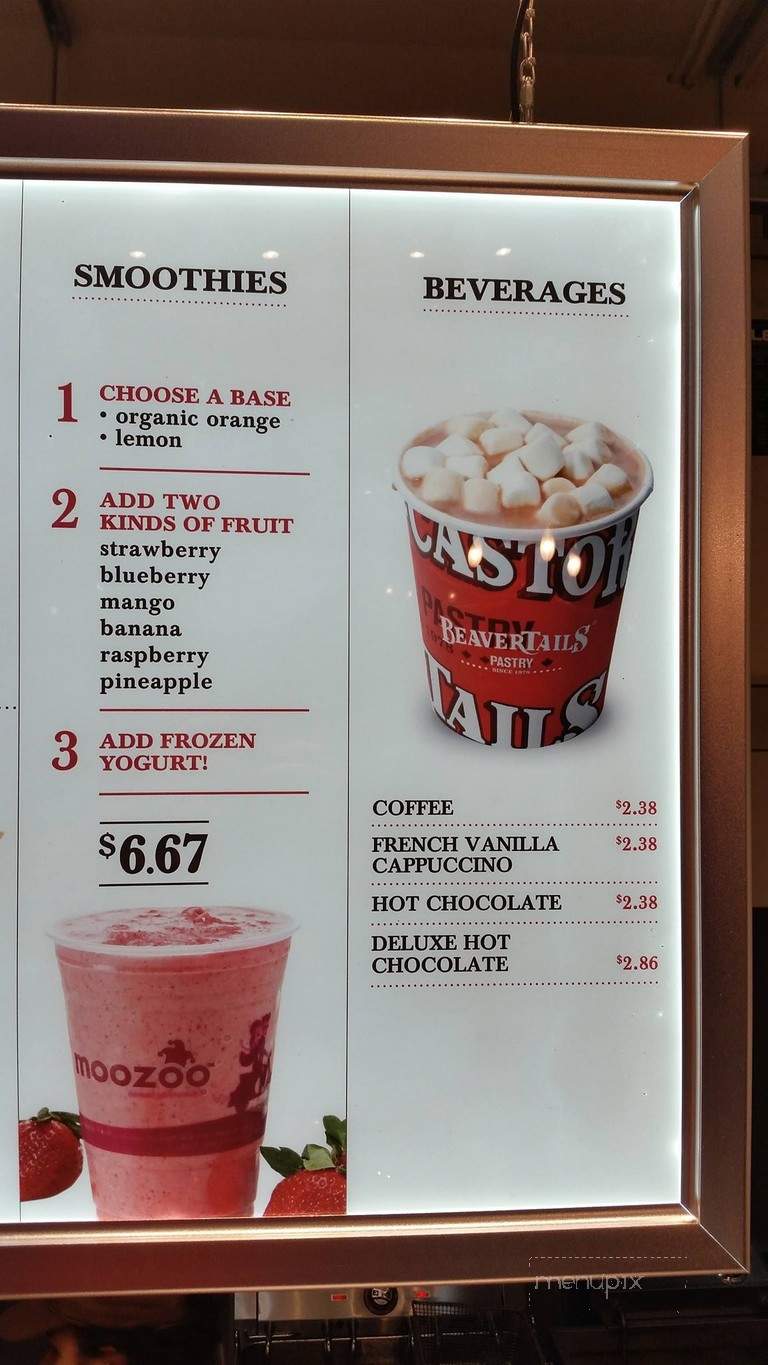 Beaver Tails - Victoria, BC menu_pic