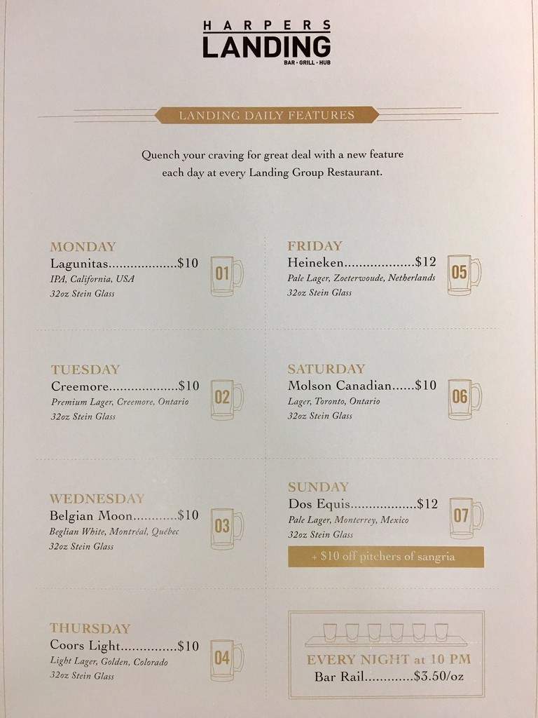 Harpers Landing Grill Hub Restaurant - Oakville, ON menu_pic
