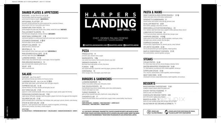 Harpers Landing Grill Hub Restaurant - Oakville, ON menu_pic