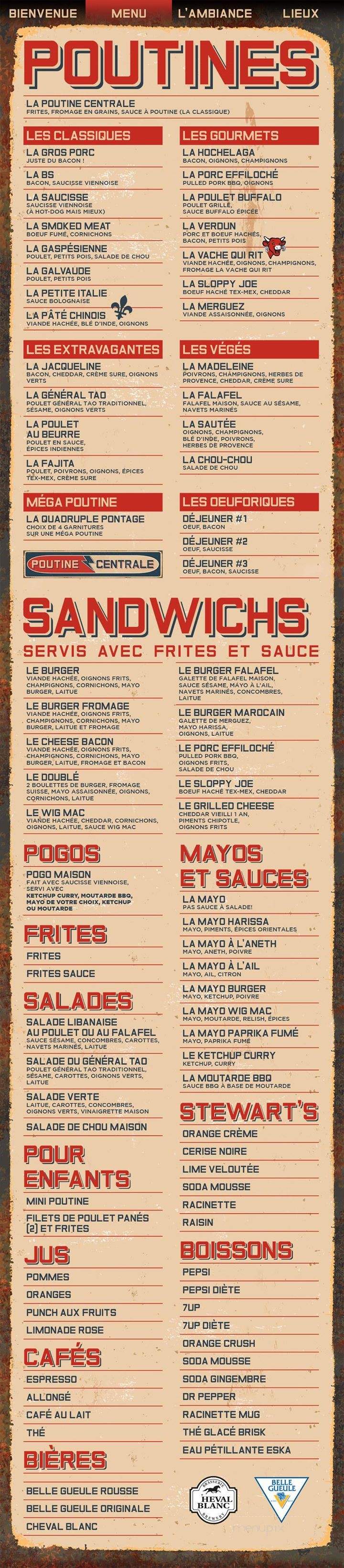 Poutine Centrale - Montreal, QC menu_pic