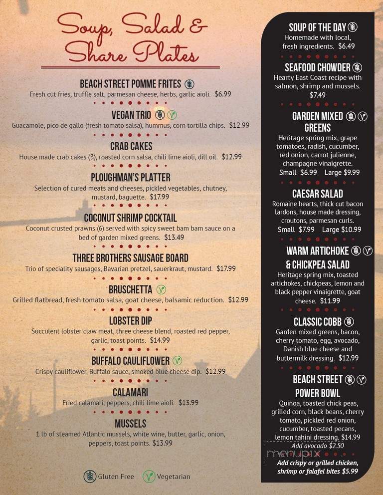 Beach Street Station - Goderich, ON menu_pic