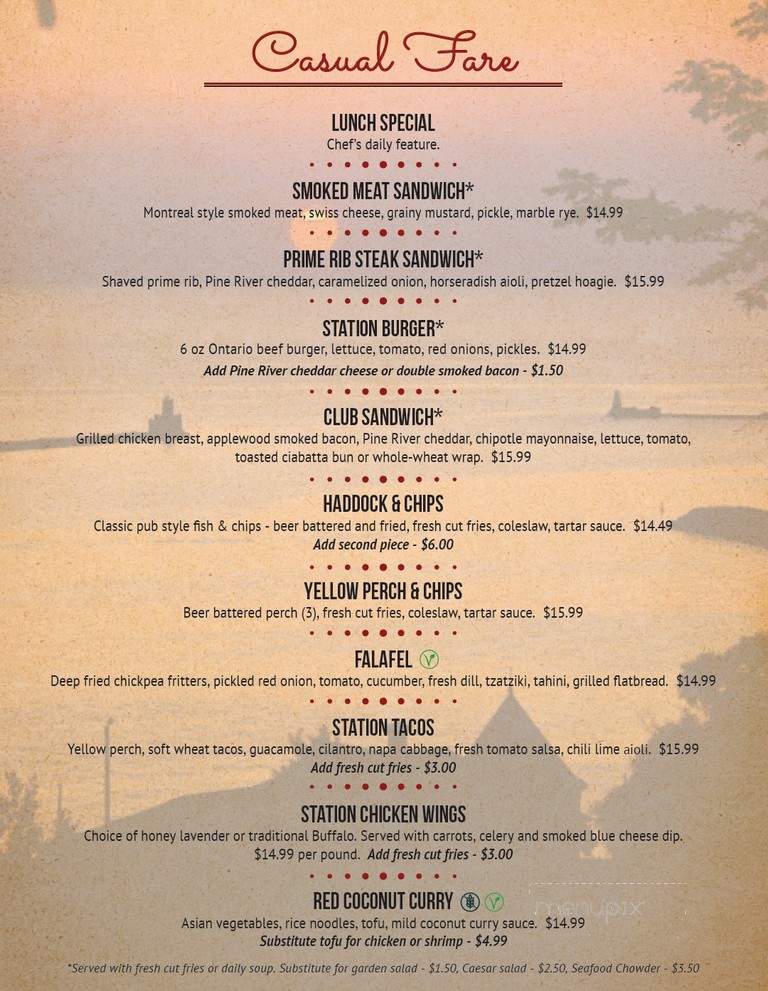 Beach Street Station - Goderich, ON menu_pic
