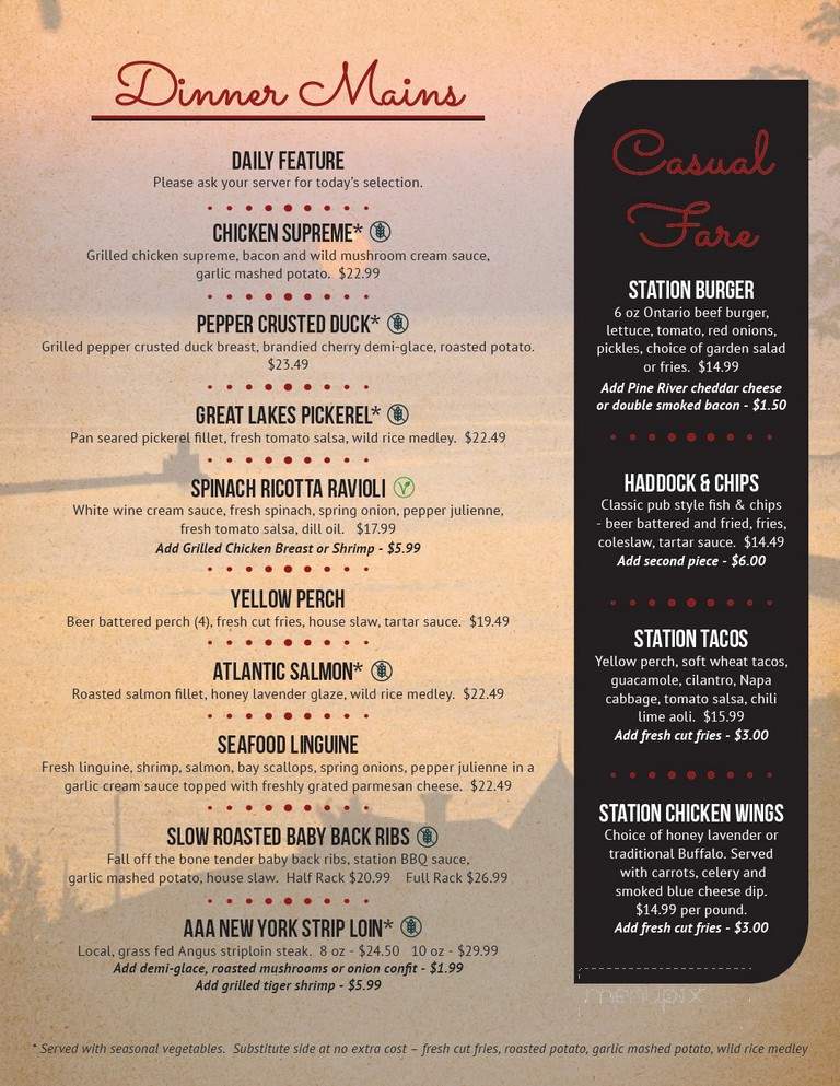 Beach Street Station - Goderich, ON menu_pic
