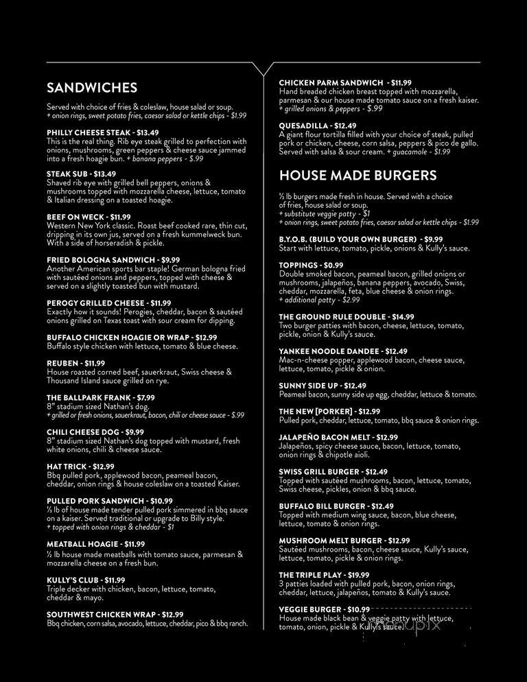 Kully's - Saint Catharines, ON menu_pic