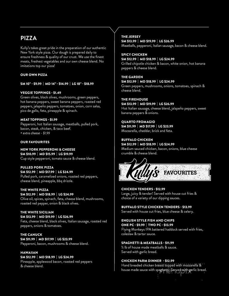 Kully's - Saint Catharines, ON menu_pic