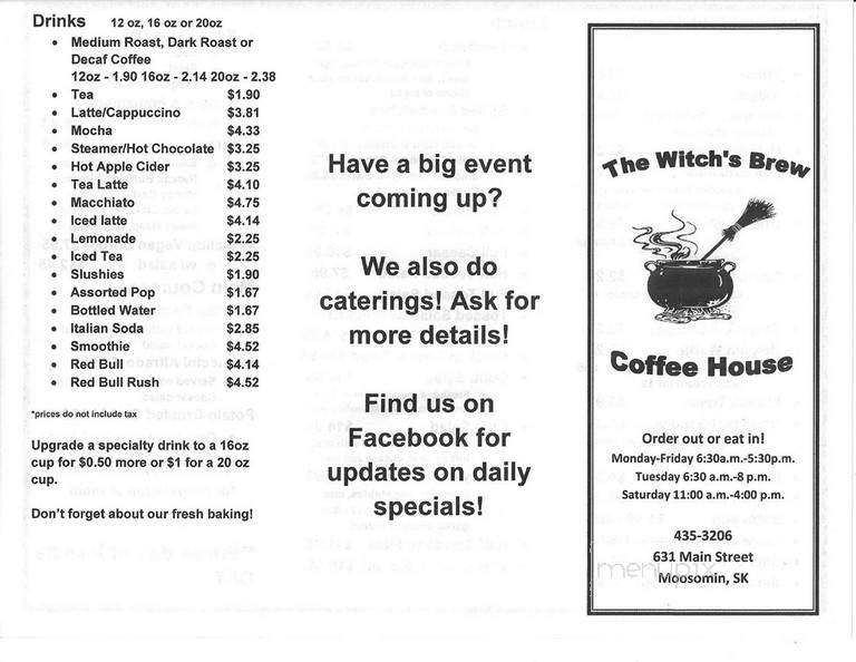 The Witch's Brew Coffeehouse - Moosomin, SK