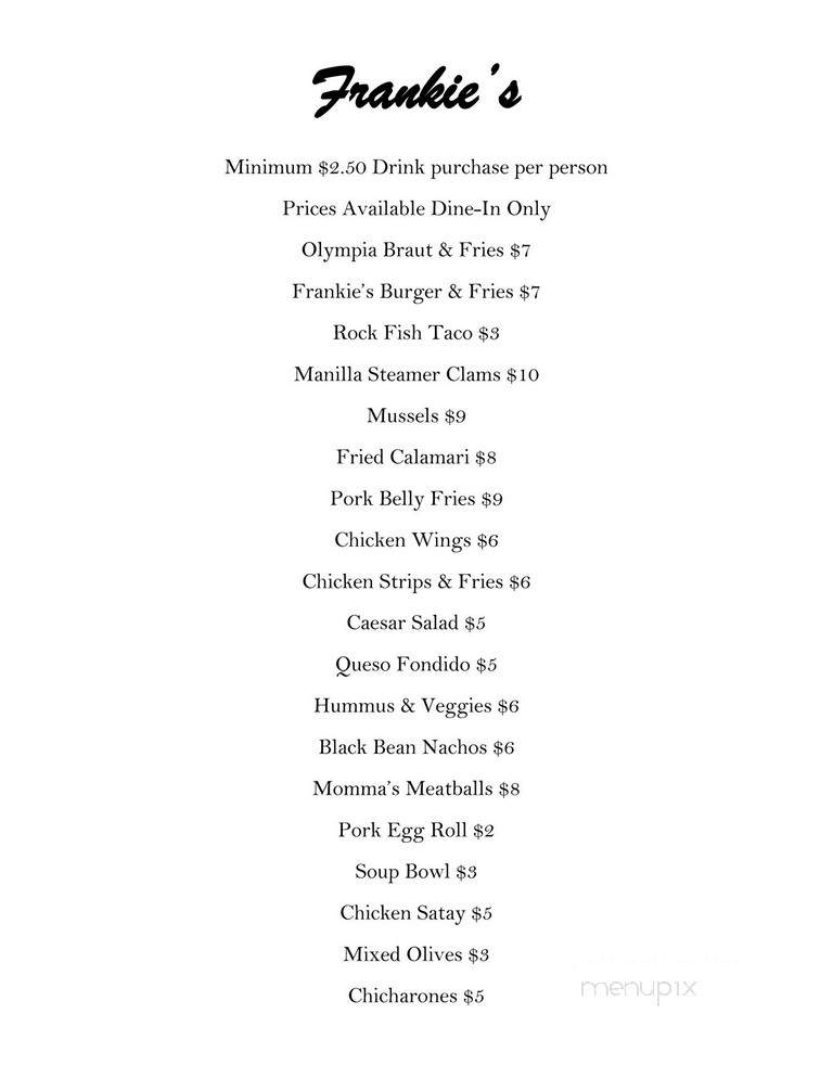 Frankie's Restaurant - Hanover, ON menu_pic
