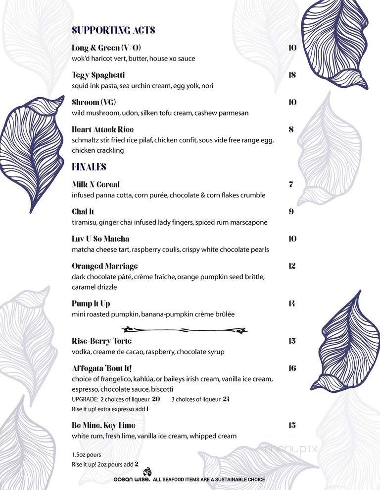 The Rise Eatery - Vancouver, BC menu_pic