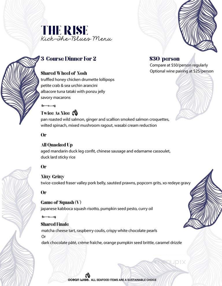 The Rise Eatery - Vancouver, BC menu_pic